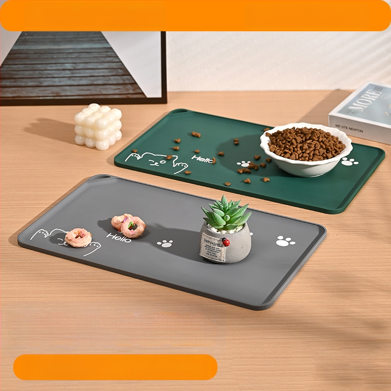 Naminių gyvūnėlių kilimėlis, paprastas vandeniui ir aliejui atsparus kačių kilimėlis, kačių maitinimo kilimėlis, didelis minkštas guminis neslystantis kilimėlis