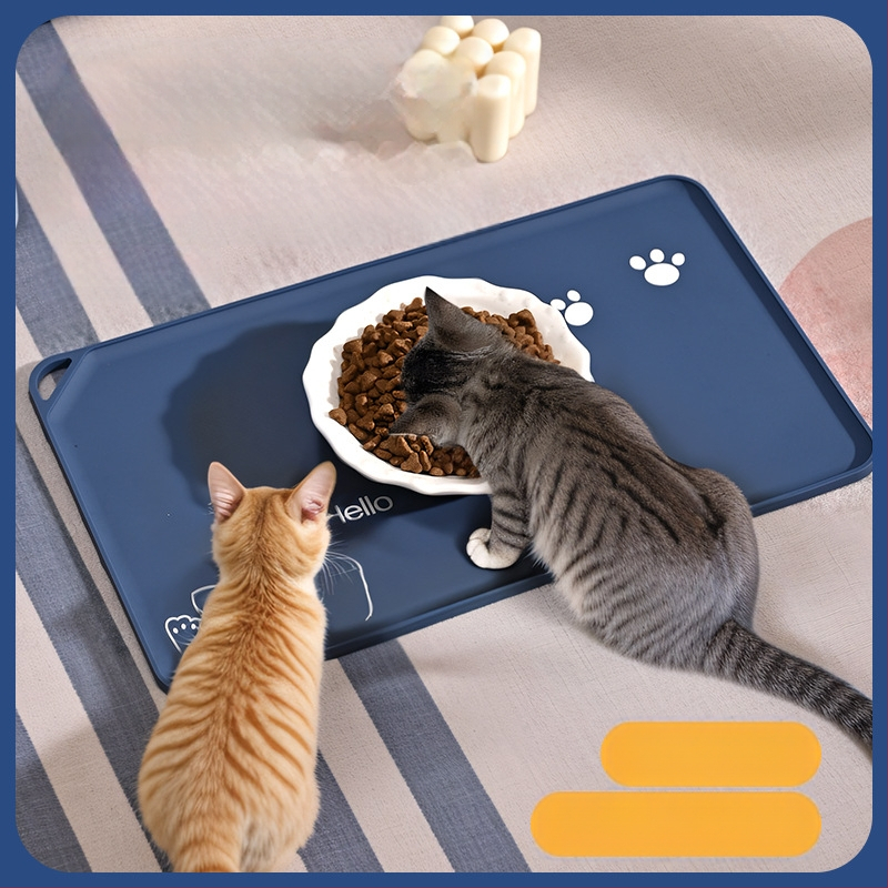 Naminių gyvūnėlių kilimėlis, paprastas vandeniui ir aliejui atsparus kačių kilimėlis, kačių maitinimo kilimėlis, didelis minkštas guminis neslystantis kilimėlis