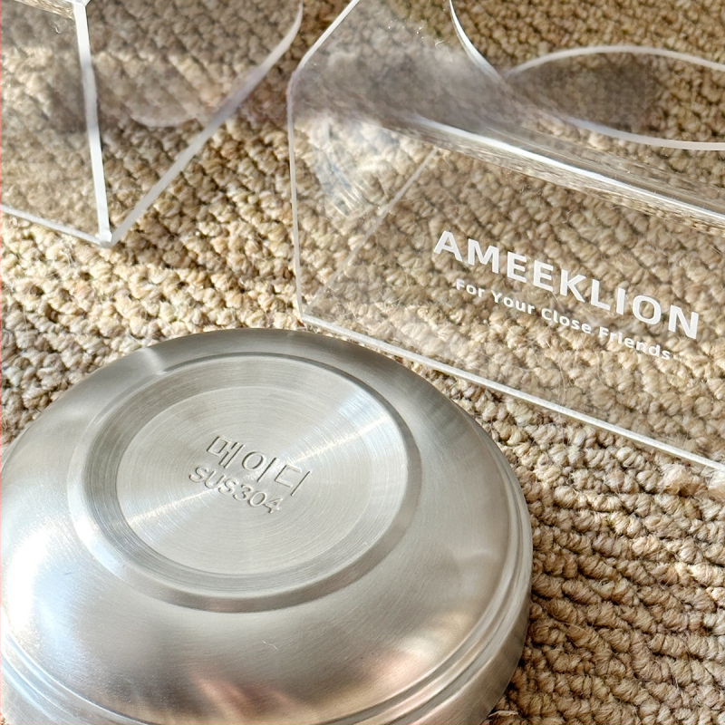 Roostevabast terasest kassikauss, kõrge jalaga, akrüülist tõstetud riiul, kaitseb kaelalülisid, koerakauss, suure läbimõõduga koeraveekauss, toidukauss lemmikloomadele