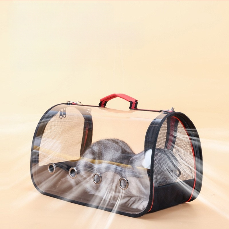 Läbipaistev kassikott, hõlpsasti väljaminev käekott, suure mahutavusega hingav ühe õlaga lemmikloomakott, ruumikapsliga kokkupandav koerakott