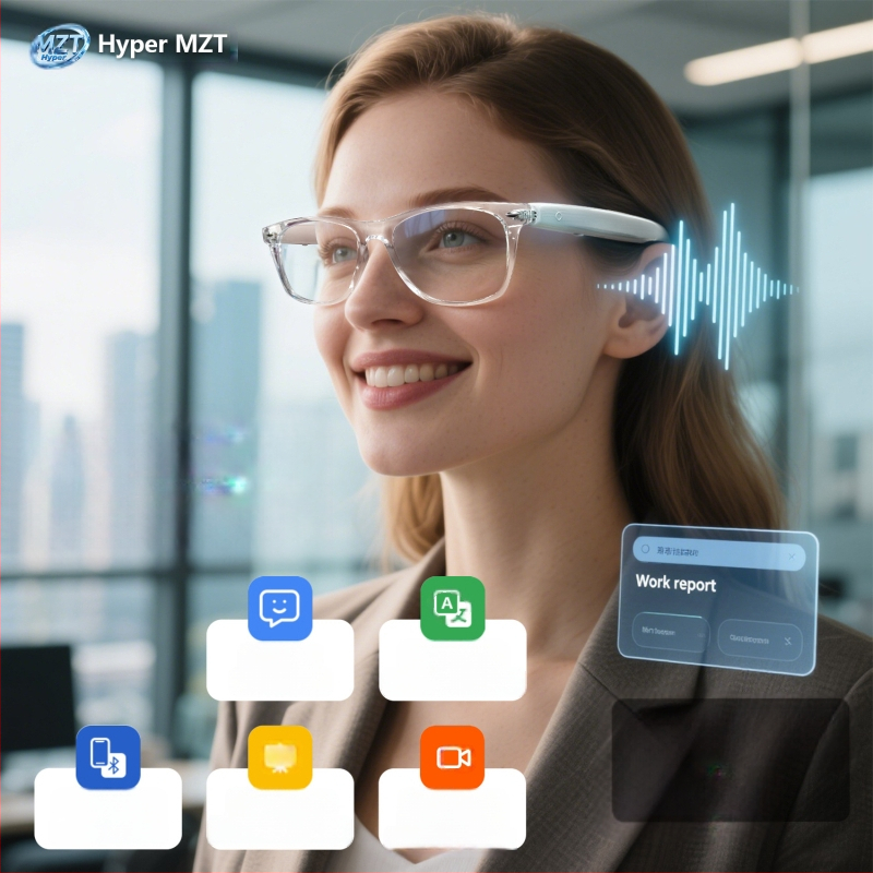 F16 uued tehisintellektiga tõlkeprillid Bluetooth-tõlkeks, 100+ keelt, reaalajas tõlkeprillid laulude kuulamiseks ja helistamiseks