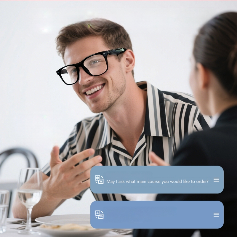 F16 uued tehisintellektiga tõlkeprillid Bluetooth-tõlkeks, 100+ keelt, reaalajas tõlkeprillid laulude kuulamiseks ja helistamiseks