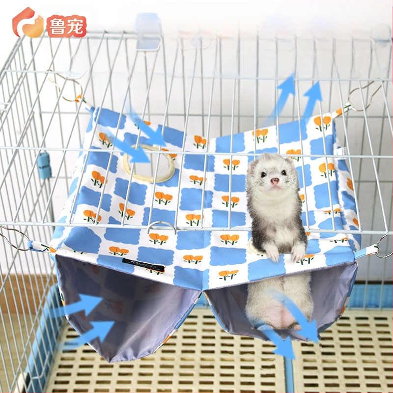 Šeškų dvisluoksnis hamakas, tunelinis lizdas, medaus ir voverės kabantis lizdas, vasarinis „Crossborder“ miegmaišis augintiniams, audinės miegmaišis