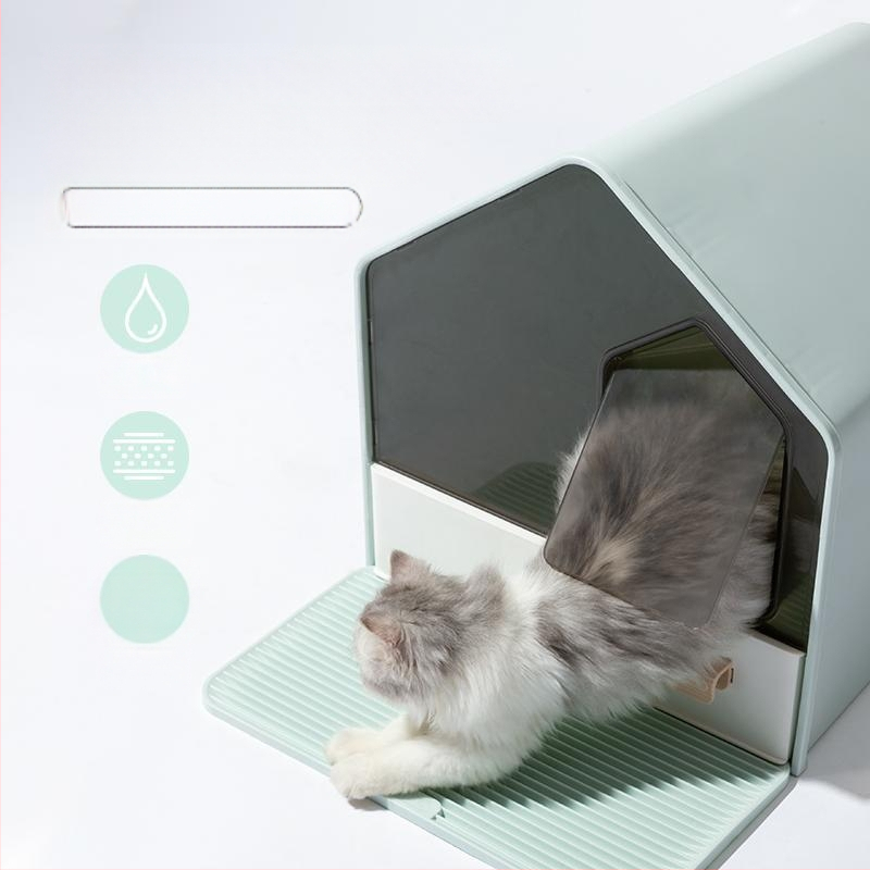 Kassiliivakast täielikult suletud, suur, eriti suur deodorant, deodorant, pritsmekindel sahtliga kassiliivakast, kassi tualettruum