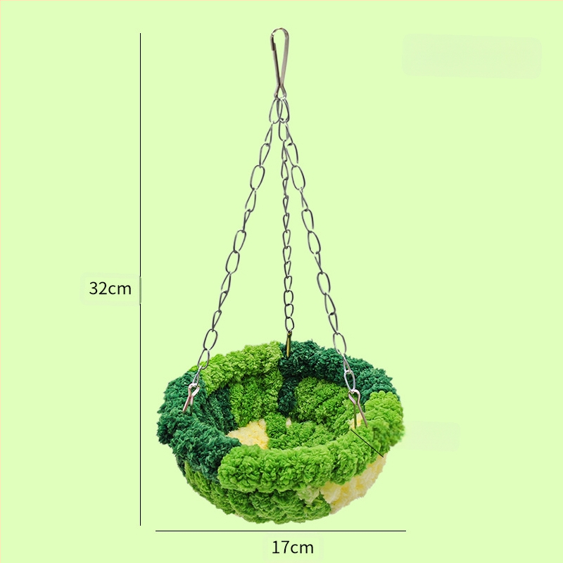Paukščio lizdas, šiltas papūgos lizdas, miegančio tigro odos storio pliušinis lizdas, izoliacija, didelis medvilninis lizdas, austi žieminiai paukščių reikmenys