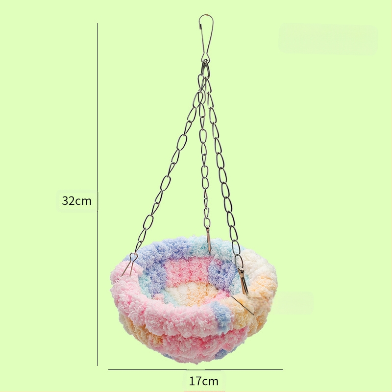 Paukščio lizdas, šiltas papūgos lizdas, miegančio tigro odos storio pliušinis lizdas, izoliacija, didelis medvilninis lizdas, austi žieminiai paukščių reikmenys