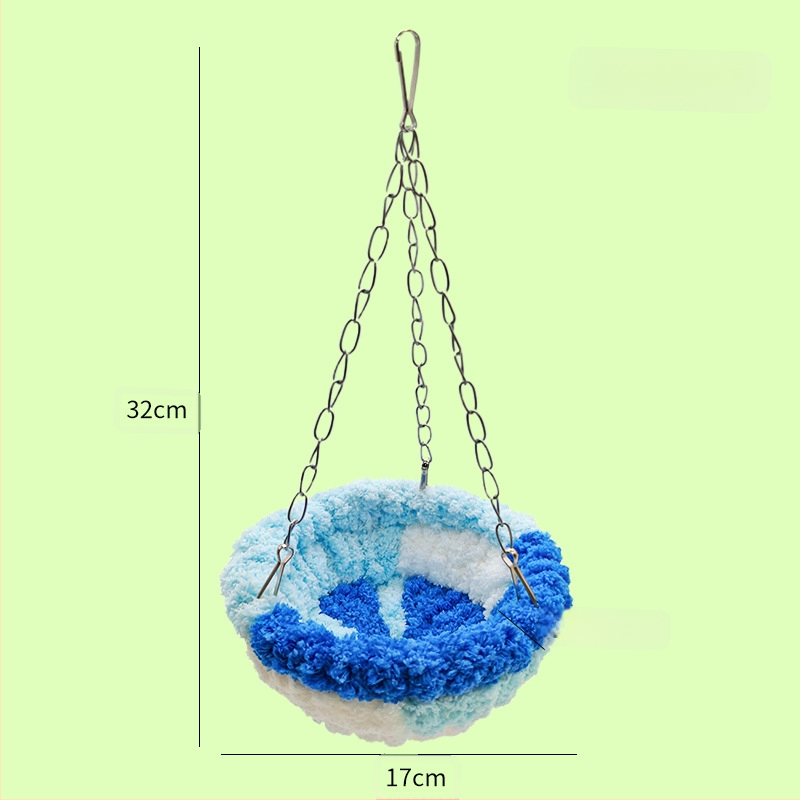 Paukščio lizdas, šiltas papūgos lizdas, miegančio tigro odos storio pliušinis lizdas, izoliacija, didelis medvilninis lizdas, austi žieminiai paukščių reikmenys