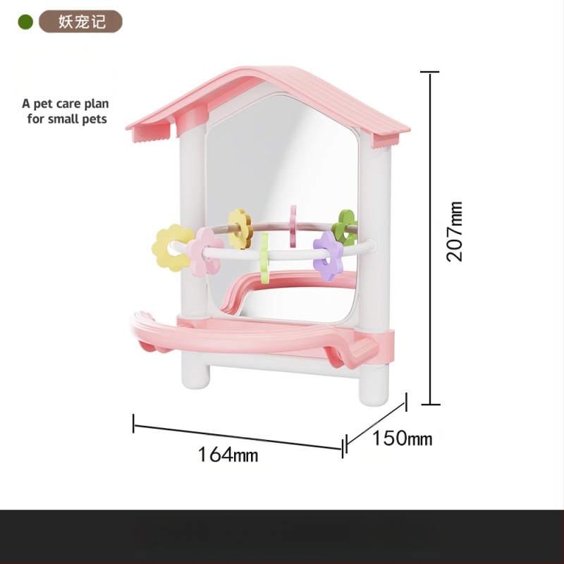 Suur papagoi peegelkaunistusega ripppuur viirpapagoidele, armulindudele, kakaduudele ja väikestele lindudele