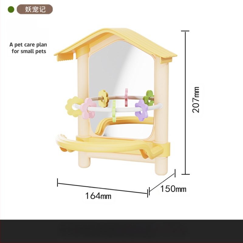 Suur papagoi peegelkaunistusega ripppuur viirpapagoidele, armulindudele, kakaduudele ja väikestele lindudele