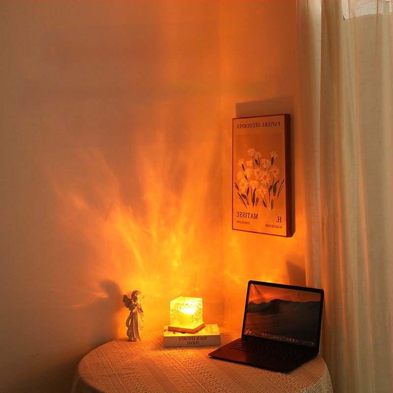 Ruudukujuline veesirutus öövalgusti loominguline voodileek bluetooth atmosfäärivalgus dünaamiline romantiline kingitus tähistaeva projektsioonlamp