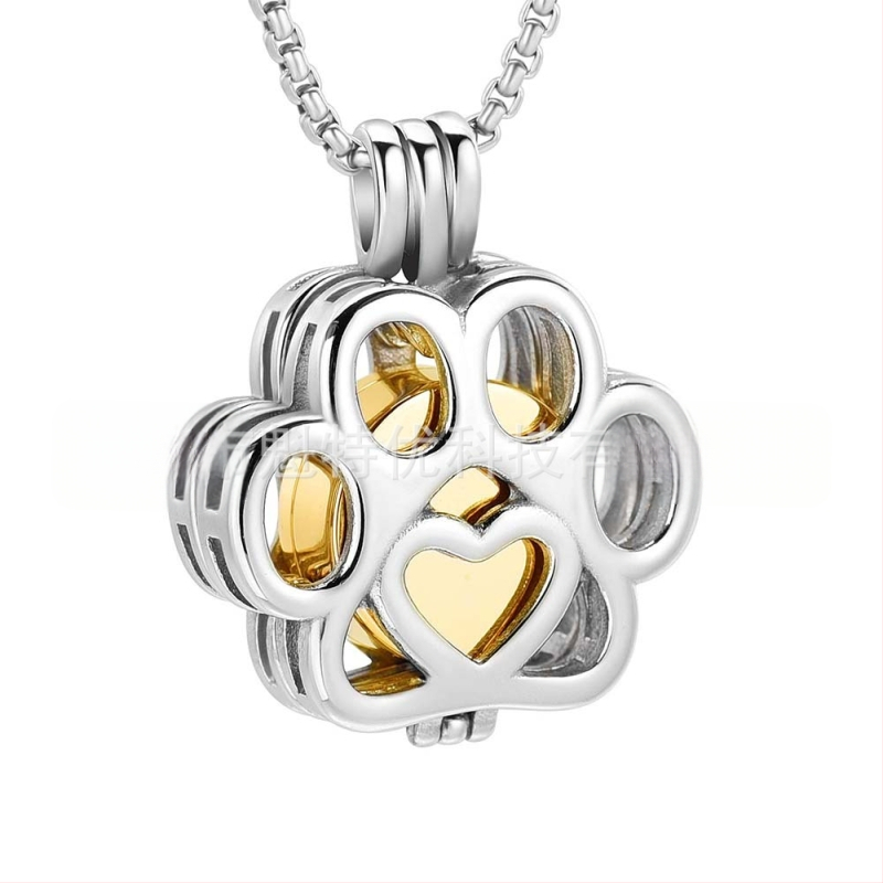 Piiriülene ja populaarne roostevabast terasest õõnes Cinerabox ripats sugulaste mälestamiseks, lemmikloomadele avatava parfüümipudeli kaelakee