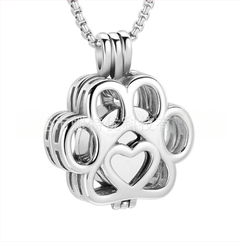 Piiriülene ja populaarne roostevabast terasest õõnes Cinerabox ripats sugulaste mälestamiseks, lemmikloomadele avatava parfüümipudeli kaelakee