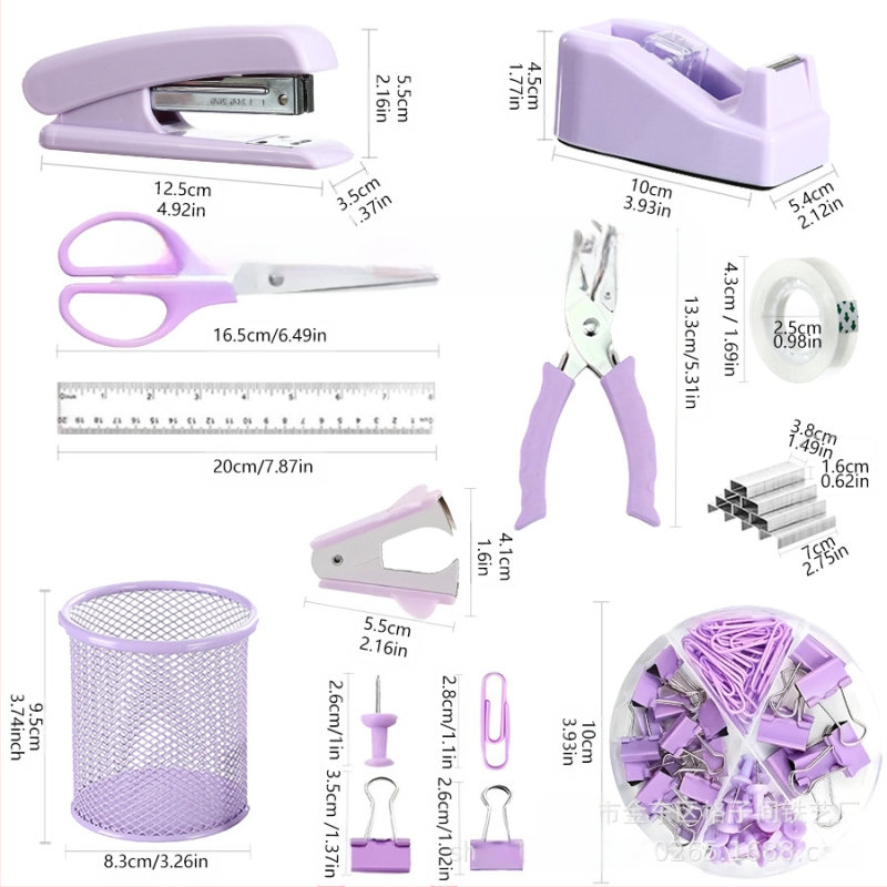 Piiriülene pliiatsihoidja kontorikomplekt Macaron värviline kirjatarvete klammerdaja käärid teip klammerdaja eemaldaja klammerdaja hoiukarp