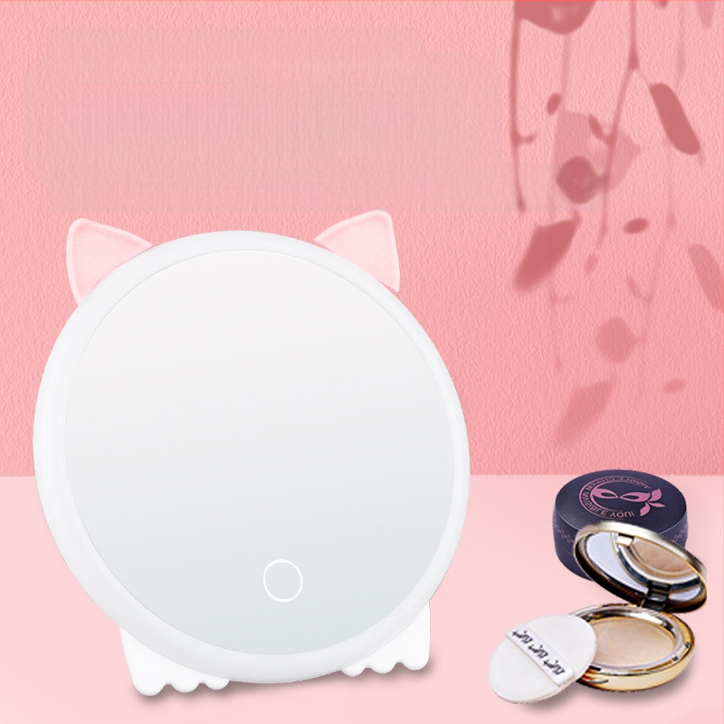 Ново LED огледало за грим, широко сгъваемо настолно огледало за тоалетка, ръчно, усъвършенствано преносимо огледало за спалня