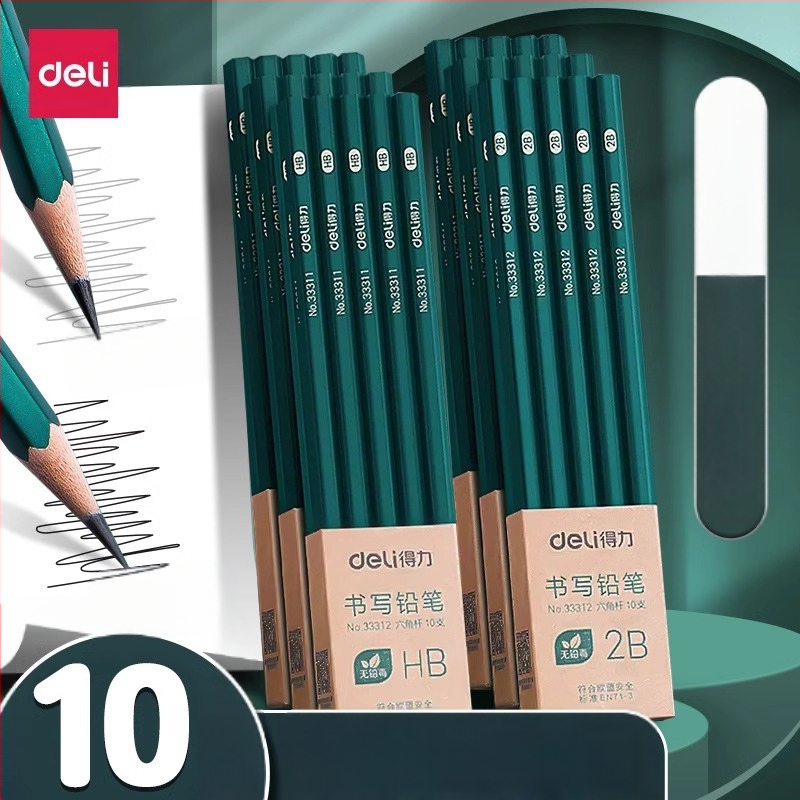 „Deli 2B“ pieštukas pradinių klasių mokiniams, netoksiškas Hb, pirmos ir antros klasės darželio egzaminų rašymui, vaikų eskizų piešimui