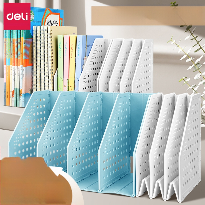 Сгъваема рамка за файлове Deli TB505, настолна поставка за файлове, офисна многослойна поставка за файлове, разтеглива поставка за книги