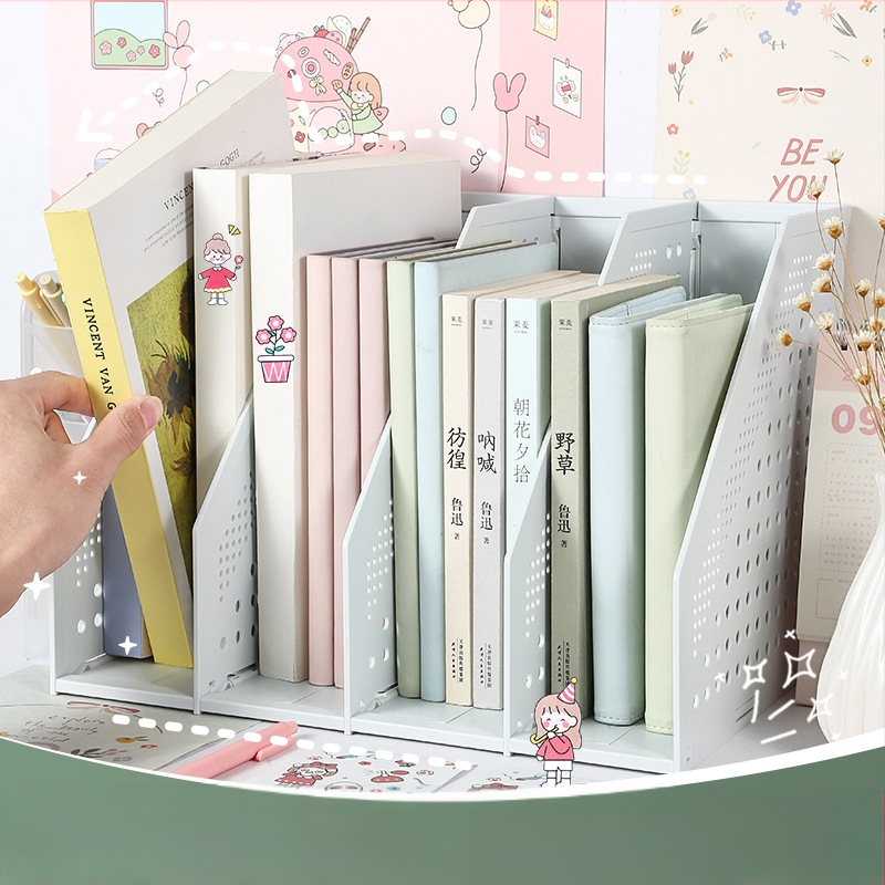 Сгъваема рамка за файлове Deli TB505, настолна поставка за файлове, офисна многослойна поставка за файлове, разтеглива поставка за книги