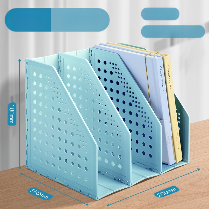 Сгъваема рамка за файлове Deli TB505, настолна поставка за файлове, офисна многослойна поставка за файлове, разтеглива поставка за книги