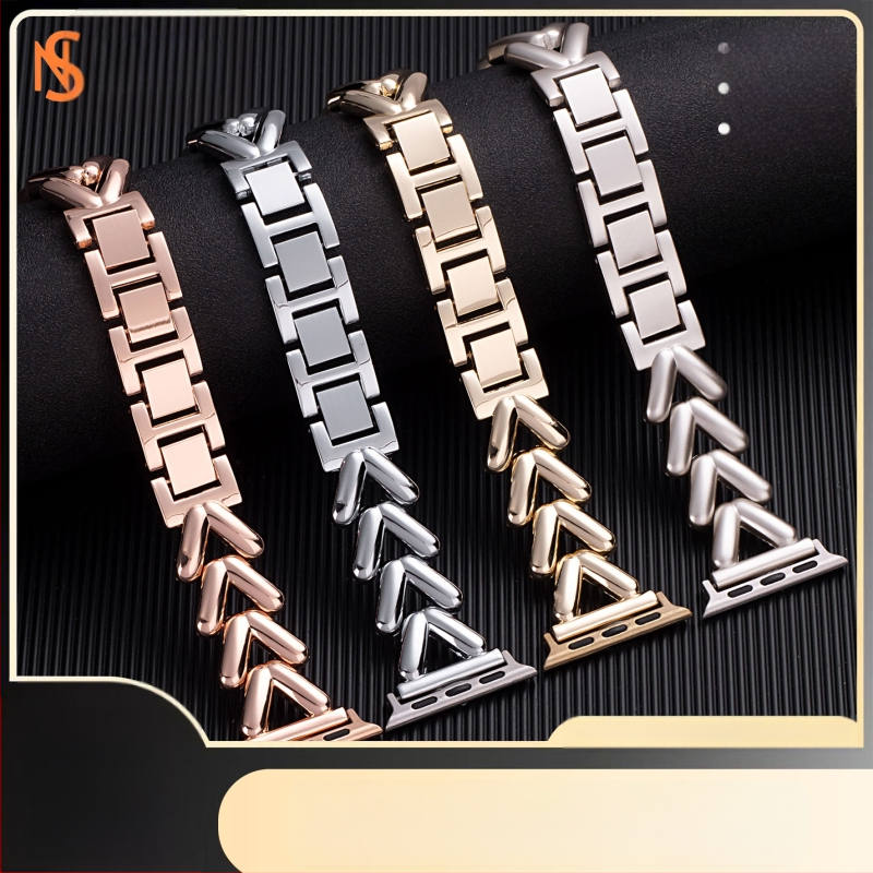 Apple Watch V metallrihmaga iwatch väike Chaneli stiilis Advanced Sense lihtne kellarihm risti äärisega