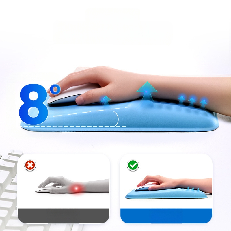 Mäluvahust randmehiirepadi, pehme, aeglaselt tagasilöögiga, nahasõbralik, lihtne kontoripadi, silikoonist randmehiirepadi