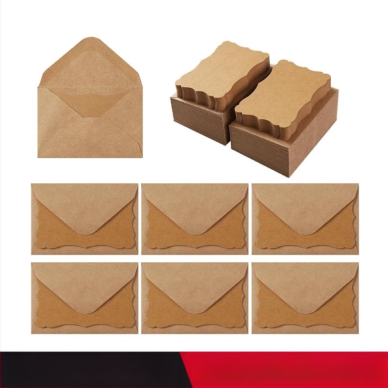 Kreativna čestitka od kraft papira, retro prazna čipkasta ručna omotnica za rođendan, Dan zahvalnosti, blagoslov