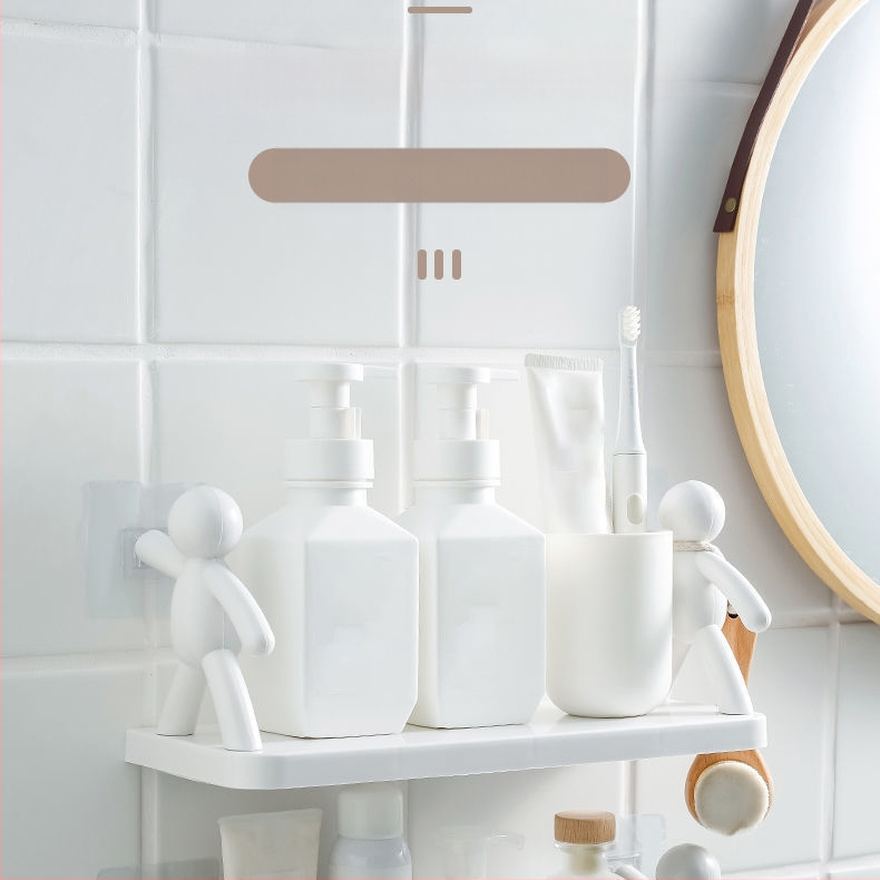 Väikese inimese hoiuriiul seinale kinnitatav stantsivaba vannitoa kosmeetika hoiuriiul köögi vürtsipurgi korraldaja riiul kodune hoiustamine