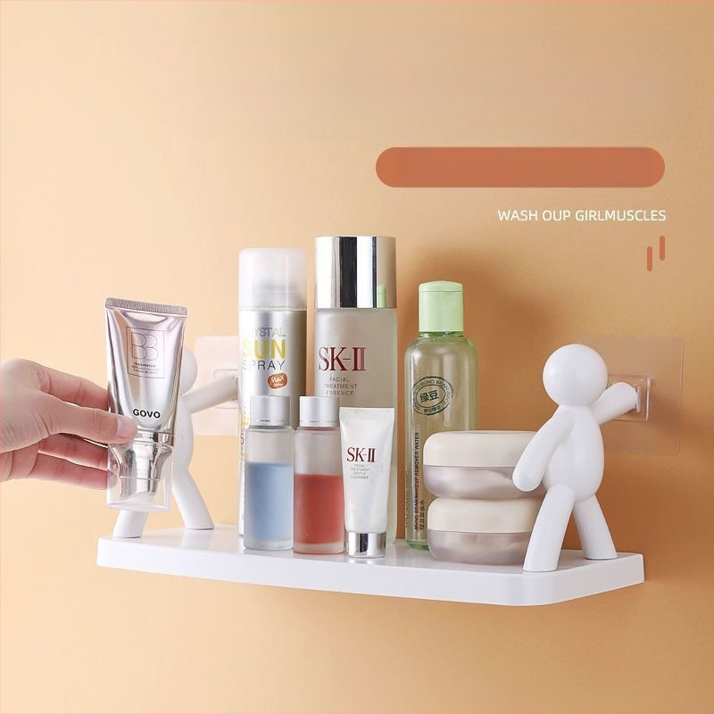 Väikese inimese hoiuriiul seinale kinnitatav stantsivaba vannitoa kosmeetika hoiuriiul köögi vürtsipurgi korraldaja riiul kodune hoiustamine