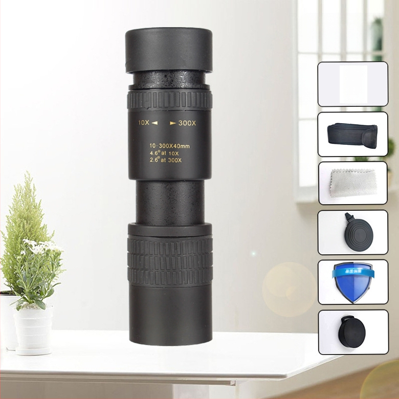 10–300x 40 naujas teleskopas su didelio galingumo HD vieno vamzdžio priartinimu, mobiliojo telefono kamera