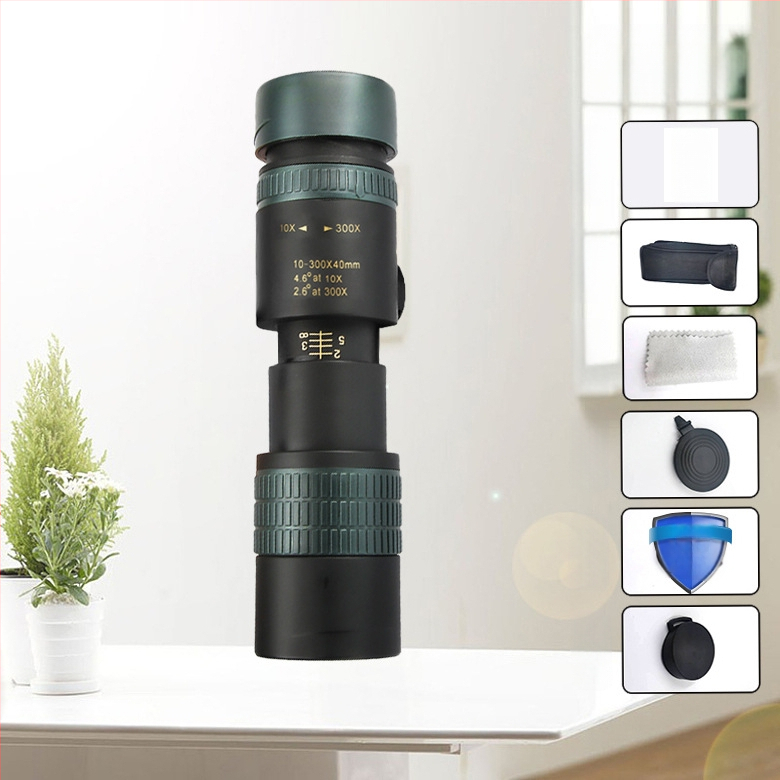 10–300x 40 naujas teleskopas su didelio galingumo HD vieno vamzdžio priartinimu, mobiliojo telefono kamera