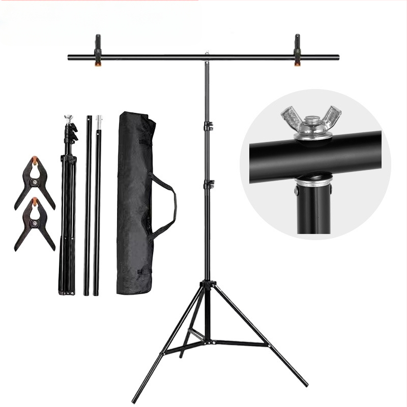 Teleskopisks T-veida fona statīvs fotogrāfijai Gantrijas fons tiešraides pārraidei zaļš ekrāns statīvs šķērsstienis foto fona statīvs T-veida statīvs