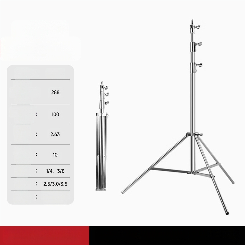 Roostevabast terasest valgusstatiiv täitevalguseks, otseülekandeks, laevalgusstatiiv, kaasaskantav teleskoopvalgusstatiiv õues filmimiseks