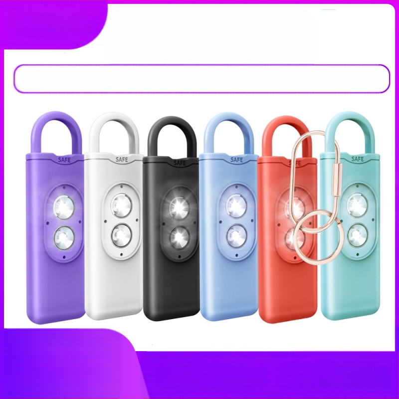 Трансгранична лична аларма с двоен стробоскоп, ключодържател за аларма с висок децибел, устройство за самозащита против вълци за жени