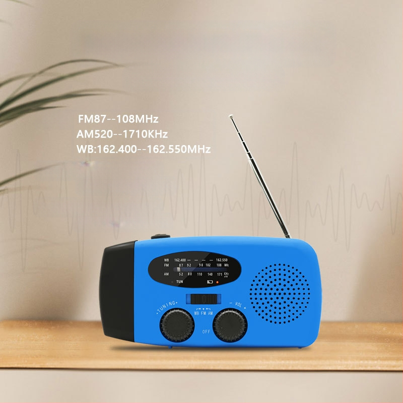 Kaasaskantav päikeseenergial töötav hädaabiraadio, välistingimustes kasutatav käsitsi väntatav multifunktsionaalne SOS-alarm