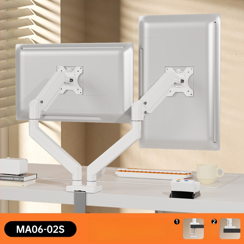 Kahe ekraaniga monitori alus arvutiekraani tõstealusega lauaarvuti kuvariga, mittestantsiv teleskooppööratav