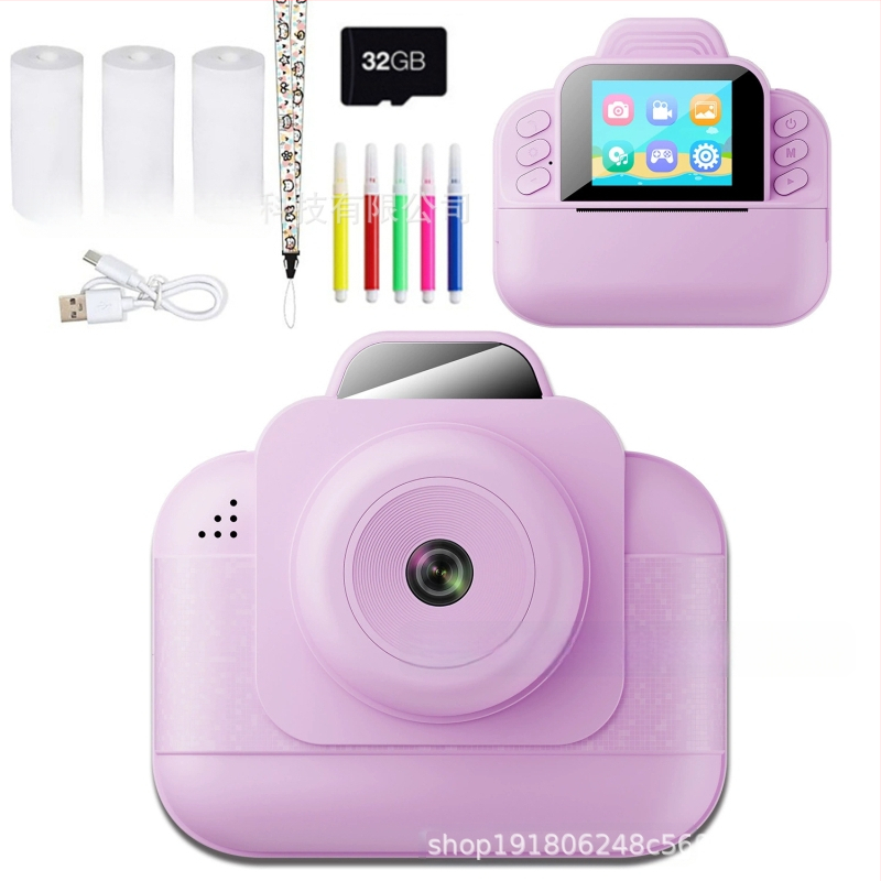 Puzles bērnu kamera Pārrobežu fotoattēlu drukāšanas kamera Drukā HD termiskā bērnu fotokamera