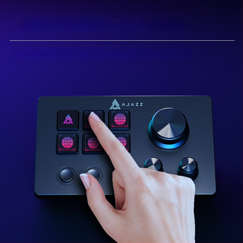 Black Jue akp03 asztali segédkonzol panelvezérlő, részvénykereskedéshez, élő hanggal, programozható gyorsbillentyű