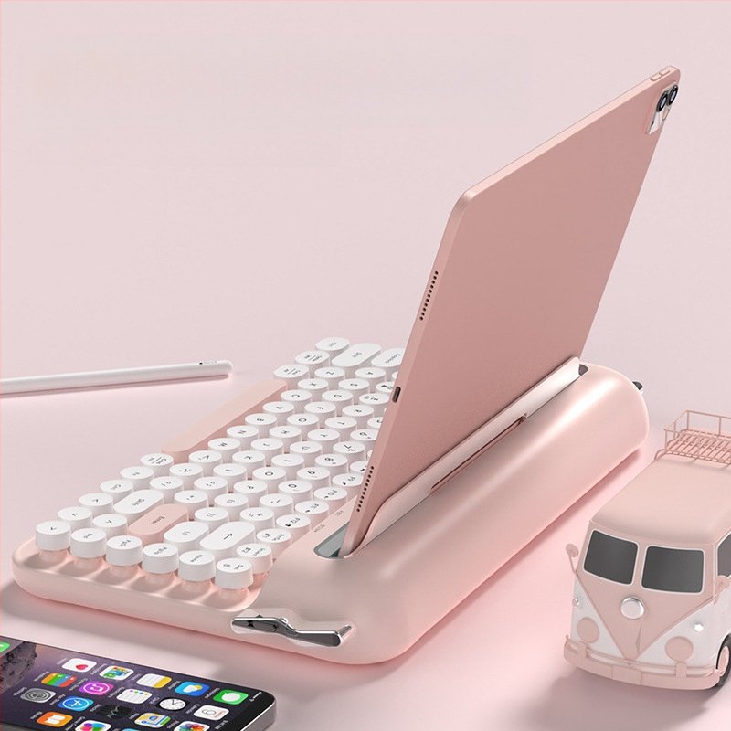 Безжична Bluetooth 2.4g ретро клавиатура Heijue Af84 с два режима, поддържаща свързване с множество устройства и предлагаща се с Groove Fixation.