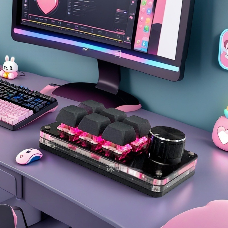 6-клавишна USB персонализирана офис клавиатура с клавишни комбинации PS, копиране и поставяне, контрол на силата на звука на компютъра, рисуване, електронни спортове Osu