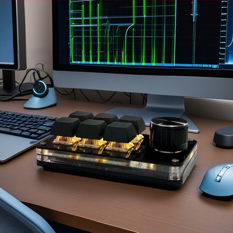 6-клавишна USB персонализирана офис клавиатура с клавишни комбинации PS, копиране и поставяне, контрол на силата на звука на компютъра, рисуване, електронни спортове Osu