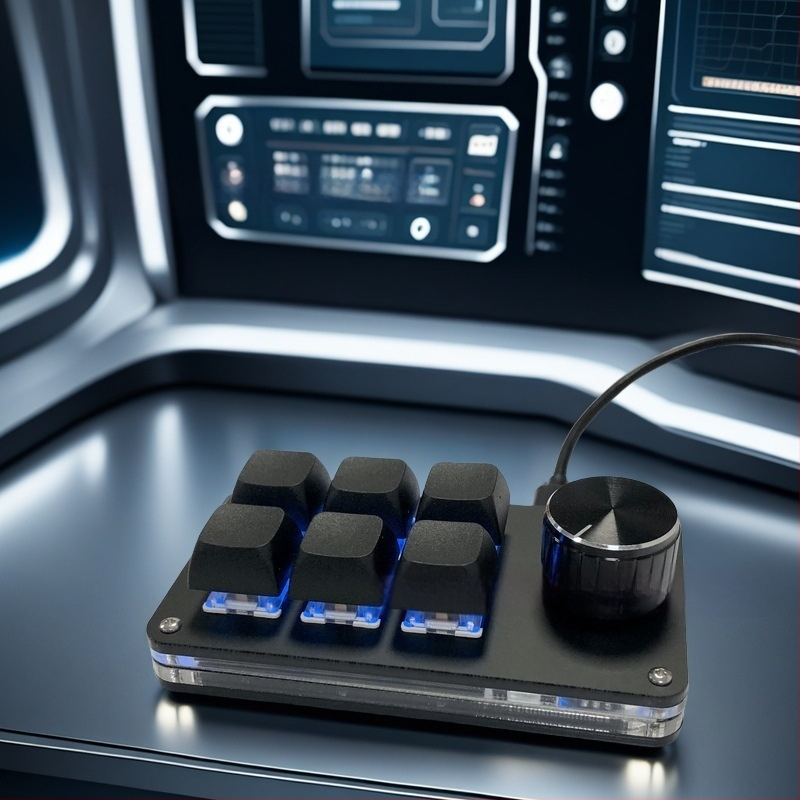 6-клавишна USB персонализирана офис клавиатура с клавишни комбинации PS, копиране и поставяне, контрол на силата на звука на компютъра, рисуване, електронни спортове Osu