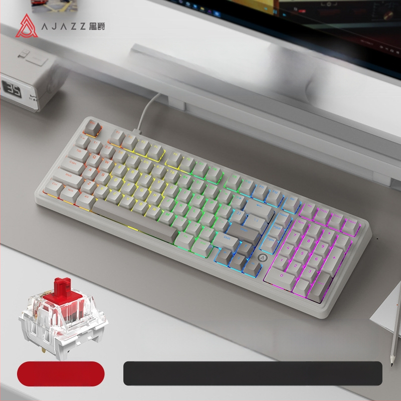 Heijue Ak980 Механична клавиатура за игри 100 клавиша Персонализирана клавиатура за електронни спортове за офис игри, компютър, Amazon