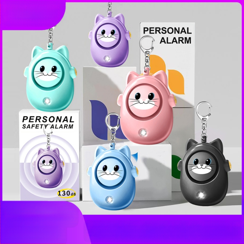 2024 Нов сладък котешки личен алармен ключодържател за жени против вълк, артефакт за деца на открито, за жени, аварийно самозащита
