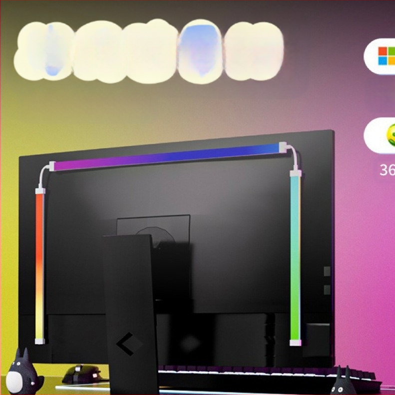 RGB tā paša ekrāna displeja atmosfēras gaisma E-sporta darbvirsmas spēlei Ambient Phantom gaisma ar datora fona atmosfēras gaismu