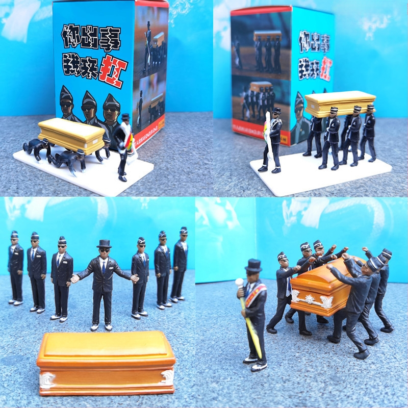 Isetegemise musta kirstu kuju ja tantsivad saalikandjad Aafrika matused Matusetarbed Naljakas nipp