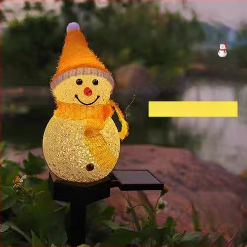 Határokon átnyúló napelemes karácsonyi hóember lámpa kültéri kerti udvari tájlámpa vízálló gyeplámpa gyantás lámpa