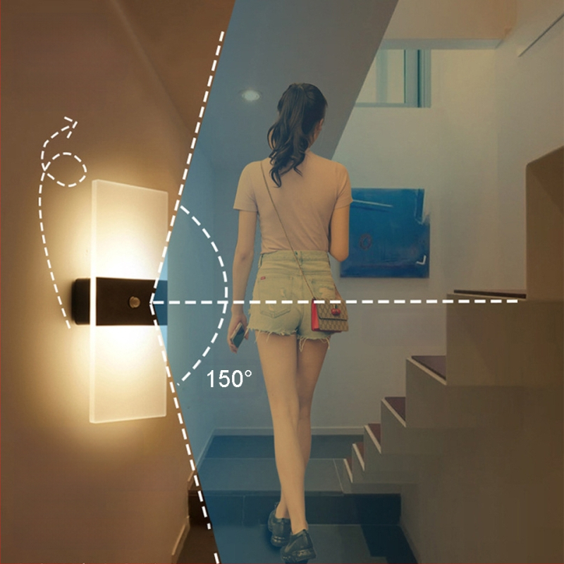 LED intelligentne inimkeha induktsioonseinalamp löögivaba magnetiline imemislamp laetav seinalamp hotelli voodiääre koridori seina imemislamp öölamp