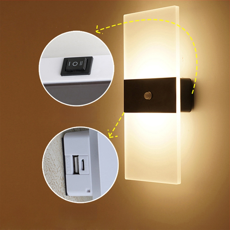 LED intelligentne inimkeha induktsioonseinalamp löögivaba magnetiline imemislamp laetav seinalamp hotelli voodiääre koridori seina imemislamp öölamp