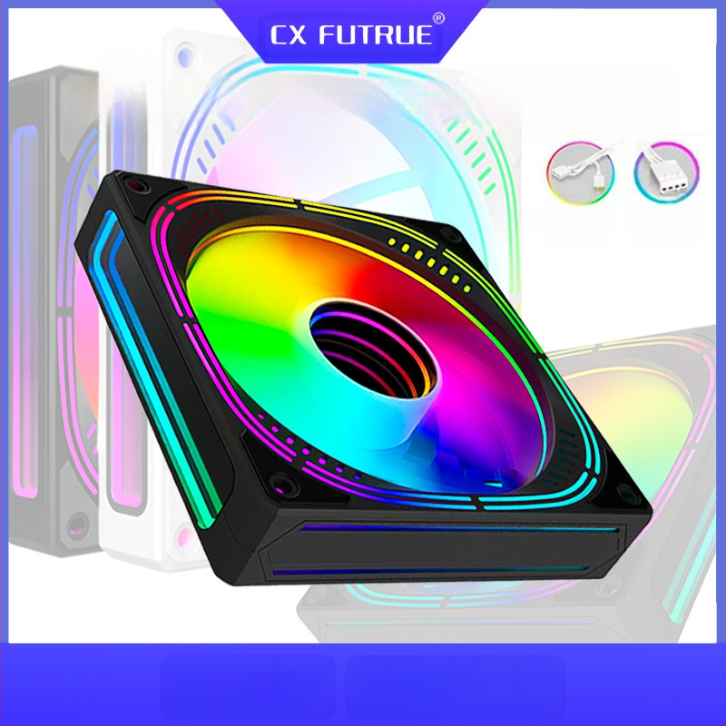 Prism 4S4 põlvkonna vaikne jahutuskile šassii radiaatori ventilaator ARGB Shengguang sünkroonne PWM temperatuuri reguleerimine lõpmatu