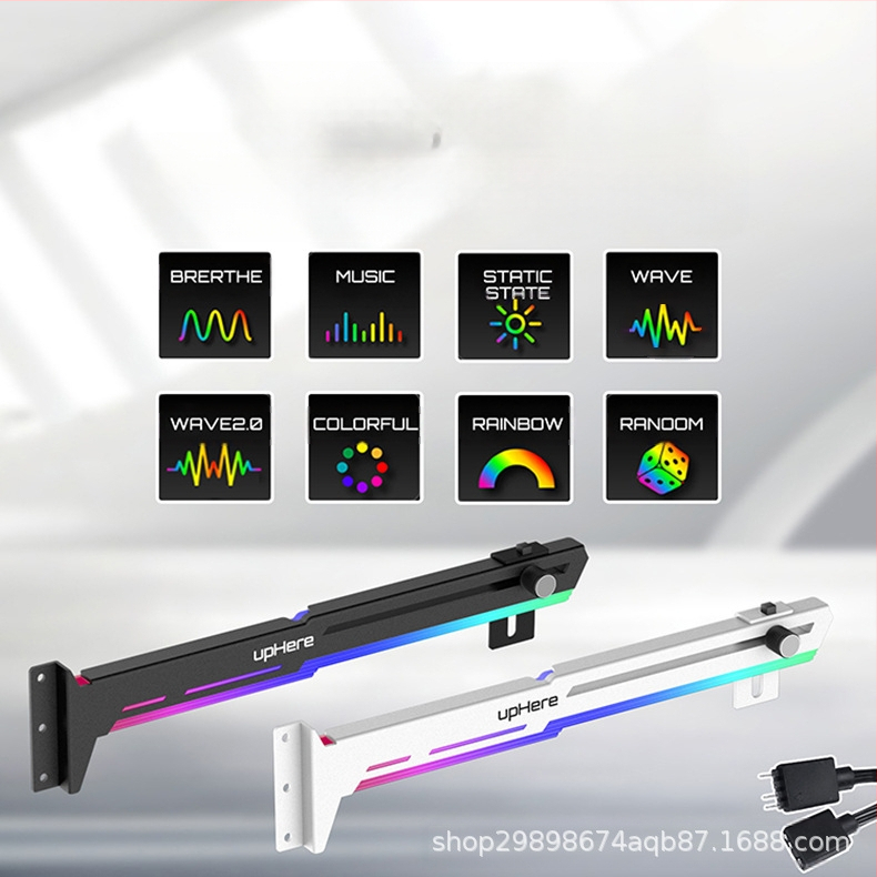 Graafikakaardi kronstein RGB helendava reostuse lamp arvuti lauaarvuti šassii vertikaalne kronstein emaplaadi tugiraam vertikaalne kaunistuspartner