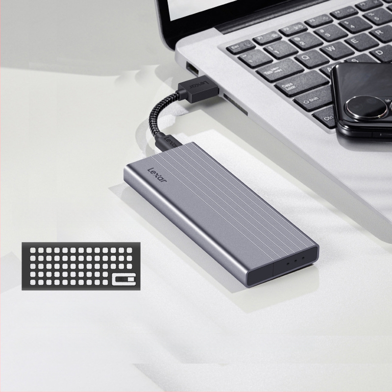 Lexa E10/E6/E300/E350 mobiilne kõvaketta korpus M.2 NVMe/SATA protokolliga Type-C 3.2